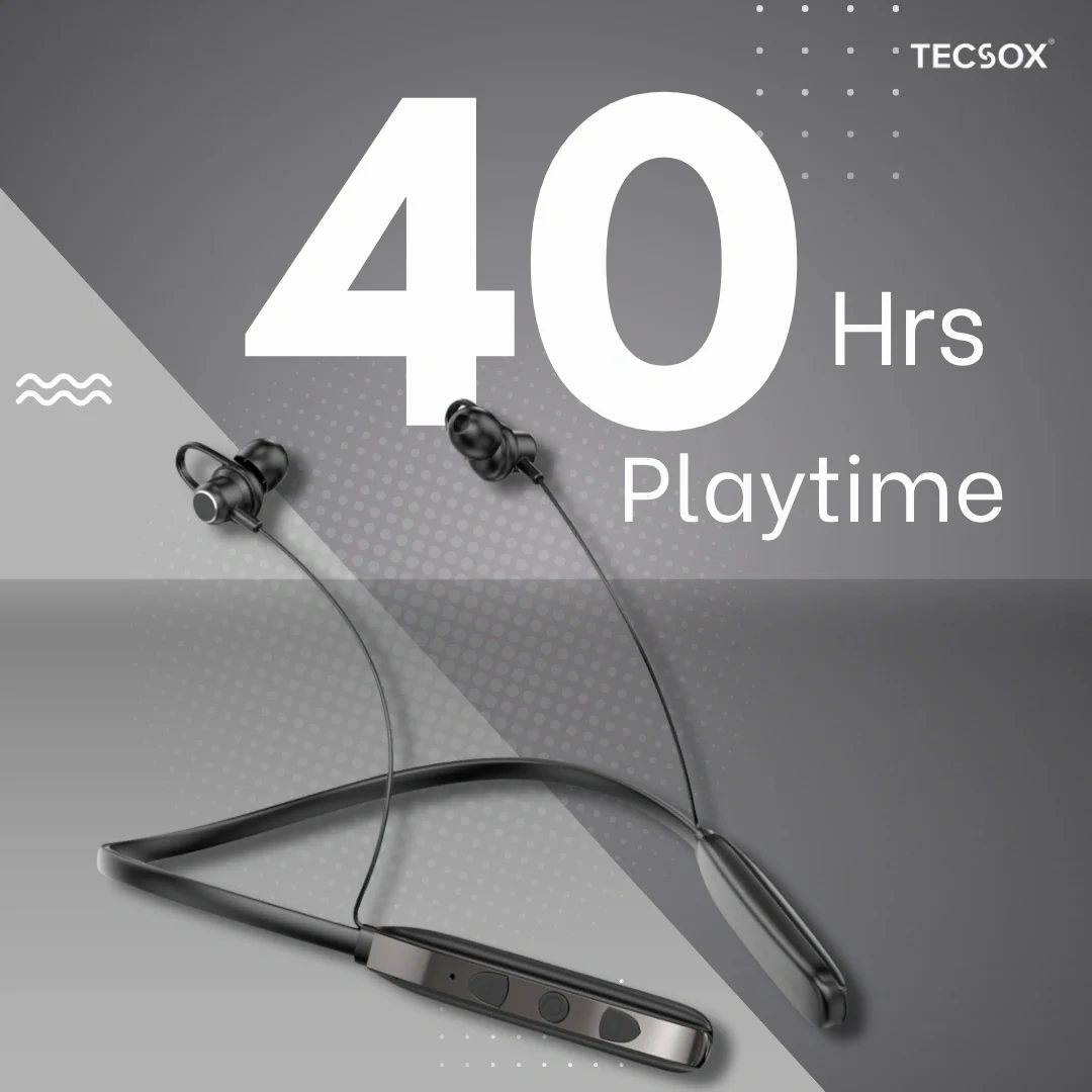 TecSox Verve Bluetooth Neckband | Metallic Touch + High Bass - Image 6